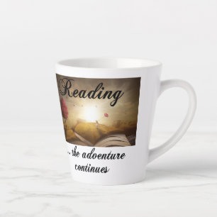 Reading, the adventure continues latte mug