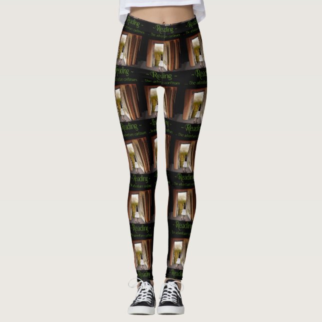 Reading, the adventure continues leggings (Front)