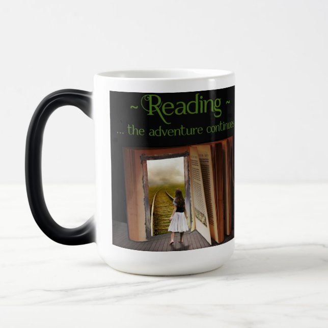 Reading, the adventure continues magic mug (Left)