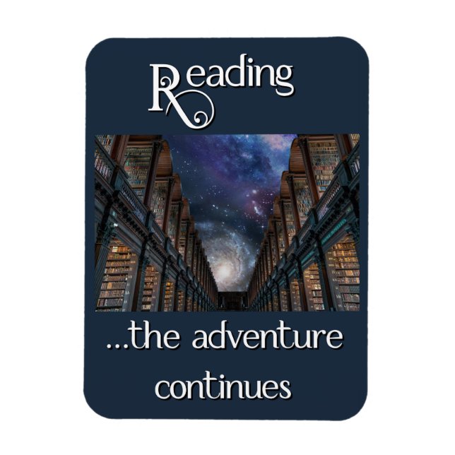 Reading … the adventure continues magnet (Vertical)