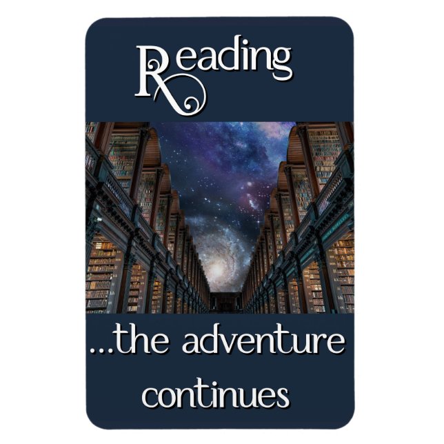 Reading, the adventure continues magnet (Vertical)