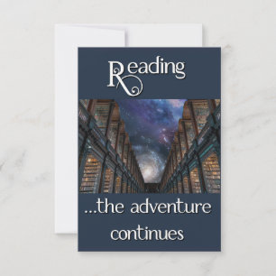 Reading, the adventure continues RSVP card