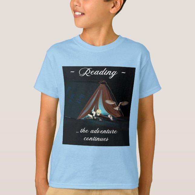 Reading, the adventure continues T-Shirt (Front)