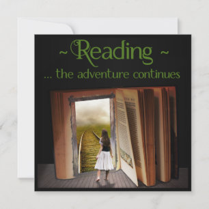 Reading, the adventure continues thank you card