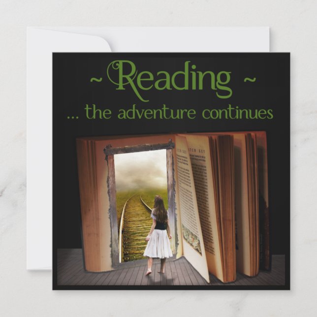Reading, the adventure continues thank you card (Front)