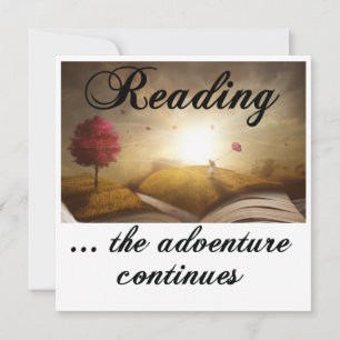 Reading, the adventure continues thank you card