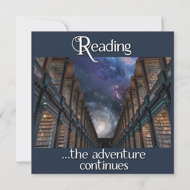 Reading, the adventure continues thank you card (Front)