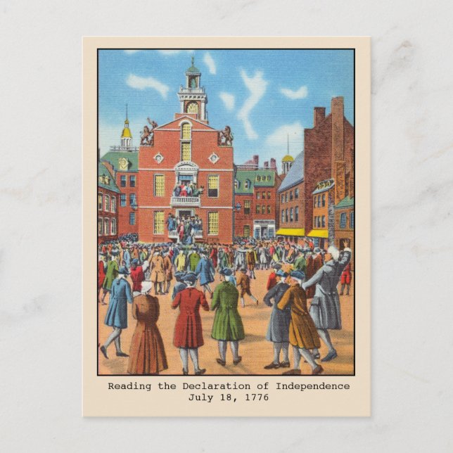 Reading the Declaration of Independence Boston Postcard (Front)