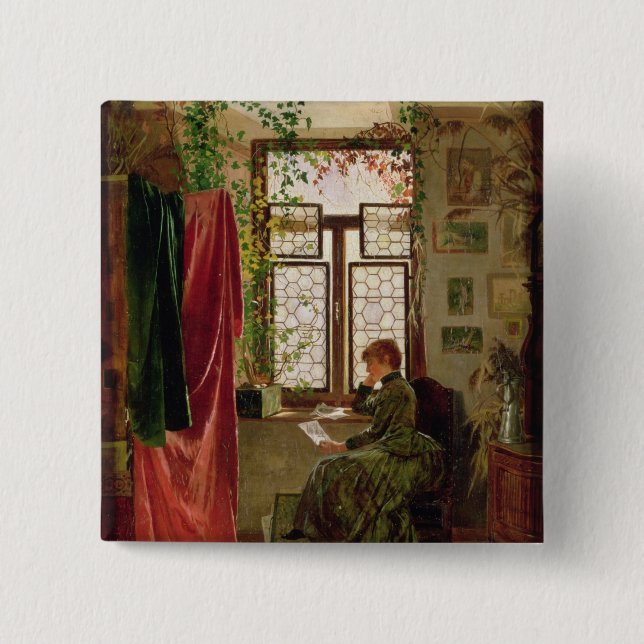 Reading the letter 15 cm square badge (Front)