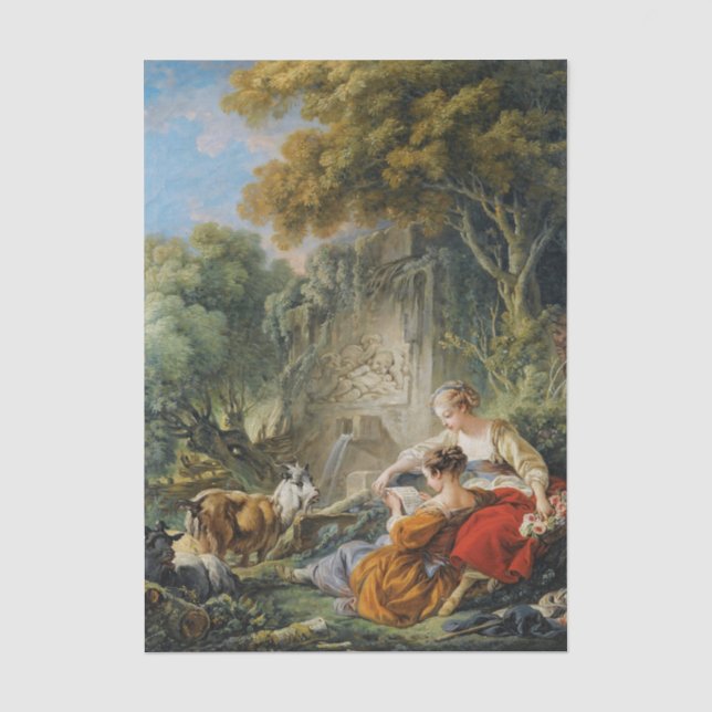 Reading the Letter by Francis Boucher Tissue Paper (Front)