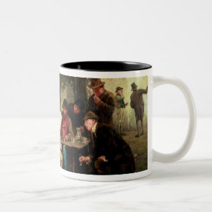 Reading the News Two-Tone Coffee Mug