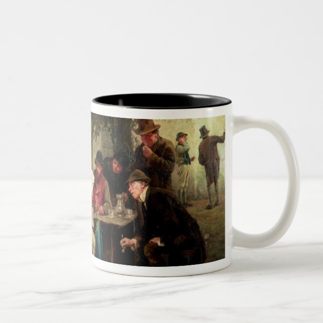 Reading the News Two-Tone Coffee Mug (Right)