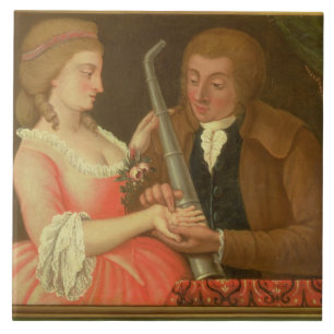 Reading the Palm (oil on canvas) Ceramic Tile