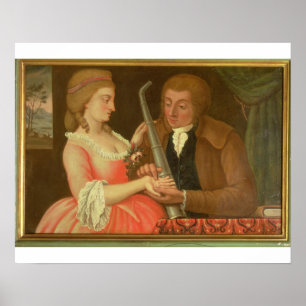 Reading the Palm (oil on canvas) Poster