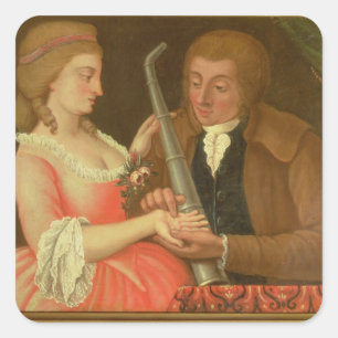 Reading the Palm (oil on canvas) Square Sticker