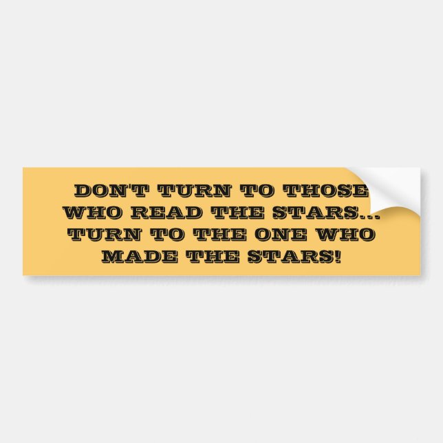 READING THE STARS bumper sticker (Front)