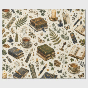 Reading Theme Bookworm Librarian Wrapping Paper