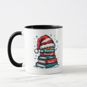 Reading Thru the Snow Reading Xmas Santa Lovers Mug