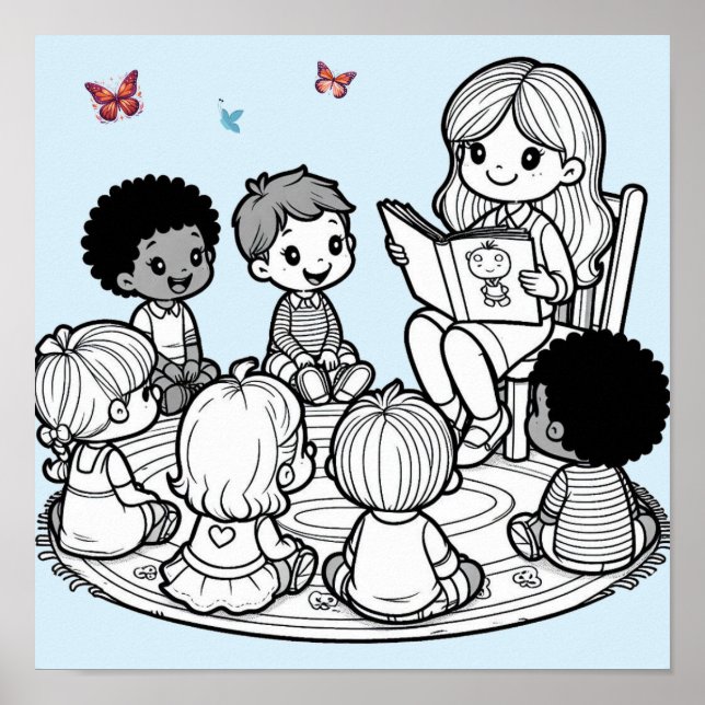 Reading Time Circle Kids Poster (Front)