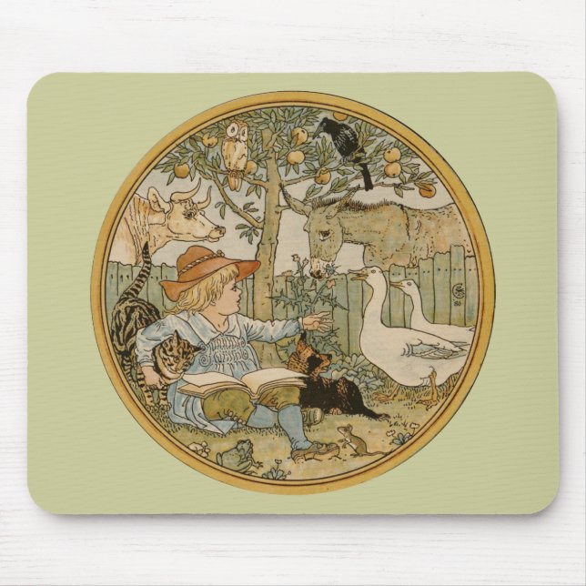 Reading to the Animals Mouse Pad (Front)