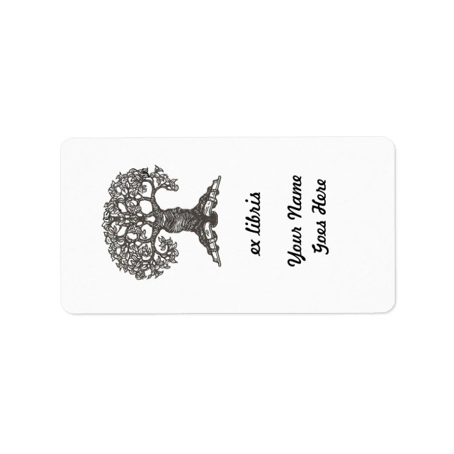 Reading Tree Rectangular Bookplate Label (Front)