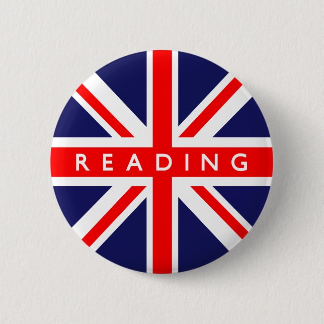 Reading UK Flag 6 Cm Round Badge (Front)