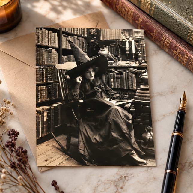 Reading Vintage Witch  Postcard (Creator Uploaded)