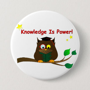 Reading Wise Owl 7.5 Cm Round Badge