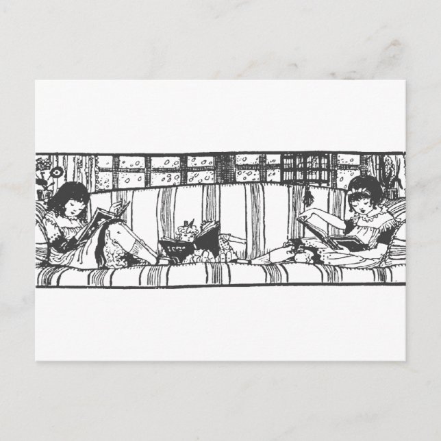 Reading with Dolly Postcard (Front)