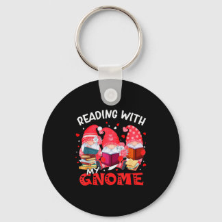 Reading With My Gnomies Books Teacher Librarian Va Key Ring