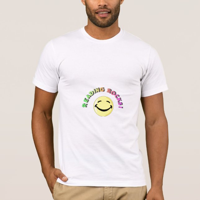 ReadingRocksSmiley Pink layered T-Shirt (Front)