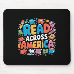 Reads Across Tee America Reading Teacher Books Rea Mouse Pad