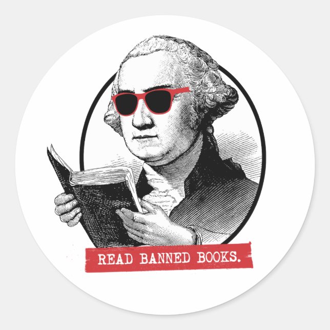 Reads Banned Books Classic Round Sticker (Front)