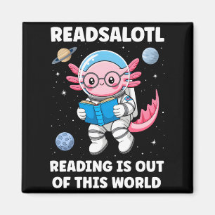 Readsalotl reading is out of this world long sleev magnet