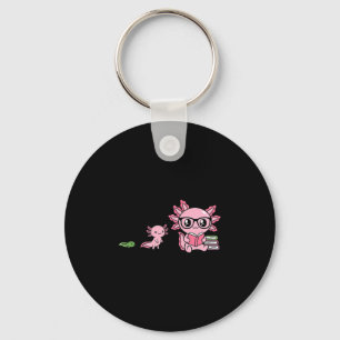 Readsolotl axolotl book lover funny reading kids key ring