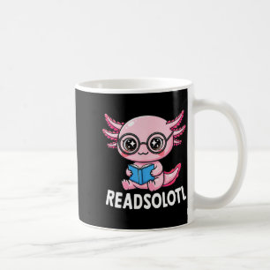 Readsolotl cute kawaii axolotl funny reading book coffee mug