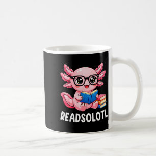 Readsolotl cute kawaii axolotl funny reading book coffee mug