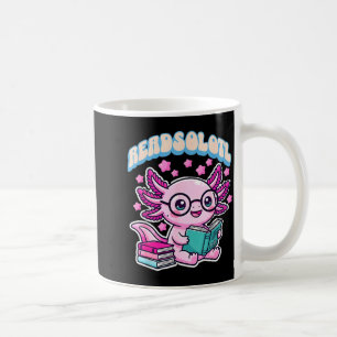 Readsolotl kawaii axolotl funny book reading lover coffee mug