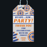 Ready, Aim, Party! Nerf Gun Themed Birthday Party Gift Tags<br><div class="desc">Thank you for celebrating with me today!  These birthday party gift tag are perfect for your Nerf gun party favours!</div>