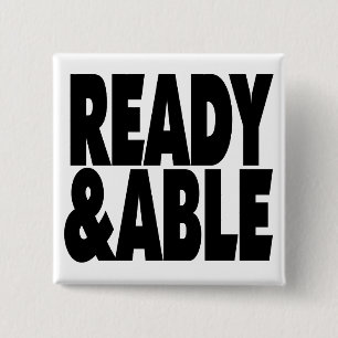 Ready and able 15 cm square badge