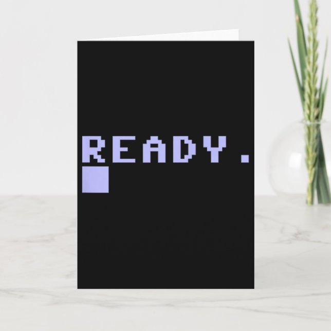 Ready C64 Home Computer 80's Retro Gamer Coder Mem Card (Front)