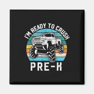 Ready Crush Pre-k Gift Monster Truck First Day Of  Magnet