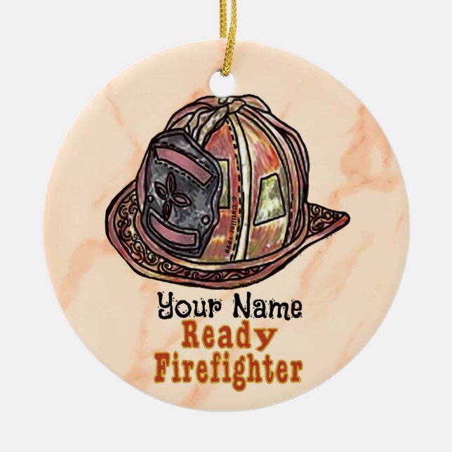 Ready Firefighter ornament (Front)
