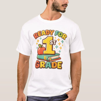 Ready for 1st Grade Retro Apple Book First Day T-Shirt
