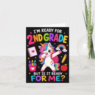 Ready for 2nd grade back to school dabbing unicorn card