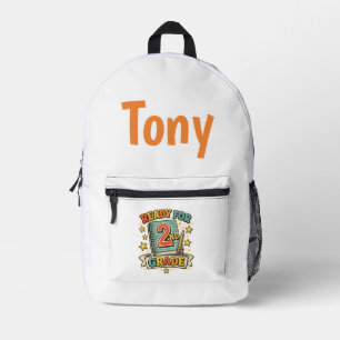 Ready for 2nd Grade Vintage Back to School design Printed Backpack