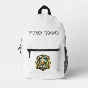 Ready for 3rd Grade Retro Pencil Back to School Printed Backpack