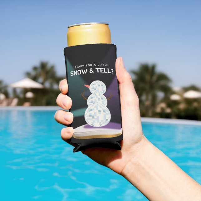 Ready for a Little Snow and tell Discoball Snowman Seltzer Can Cooler (In Situ Pool)