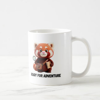 Ready For Adventure Cute Red Panda Explorer Coffee Mug