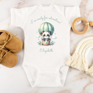 Ready for Adventure Personalised Panda Balloon Baby Bodysuit